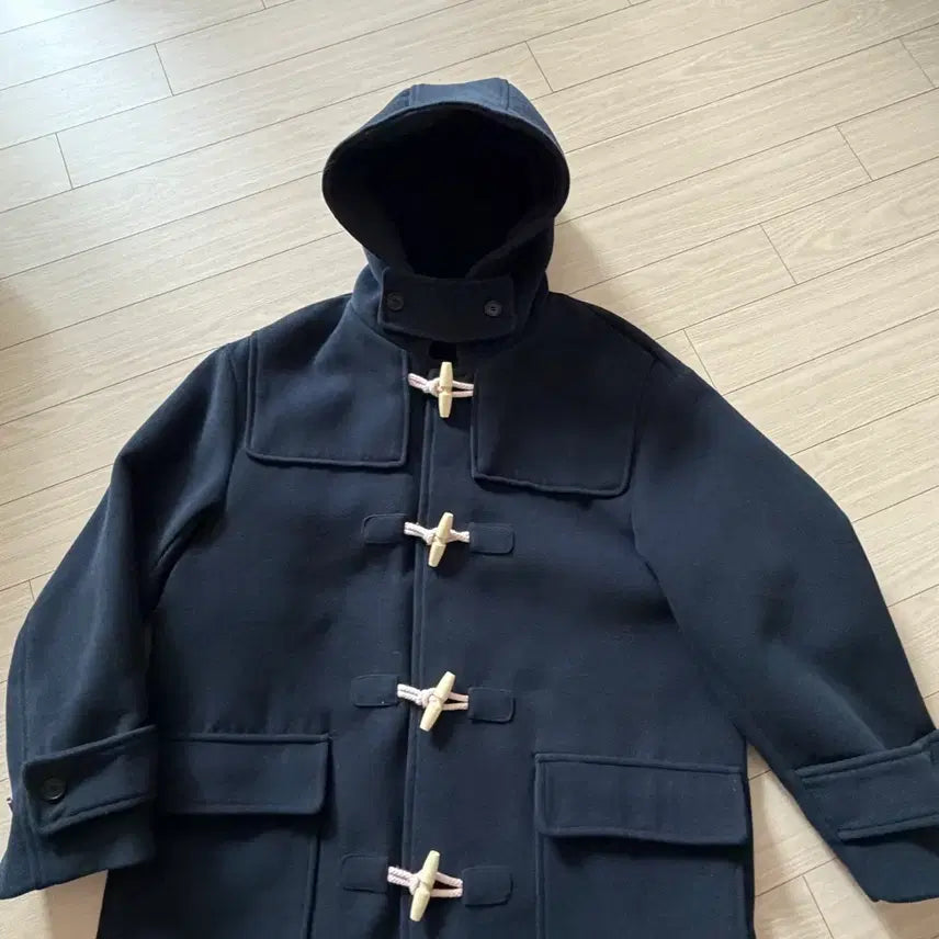 [BUNJANG] Partimento Oversized Melton Duffel Long Coat - Navy / 파르티멘토 오버사이즈 멜톤 더플 롱 코트 네이비
