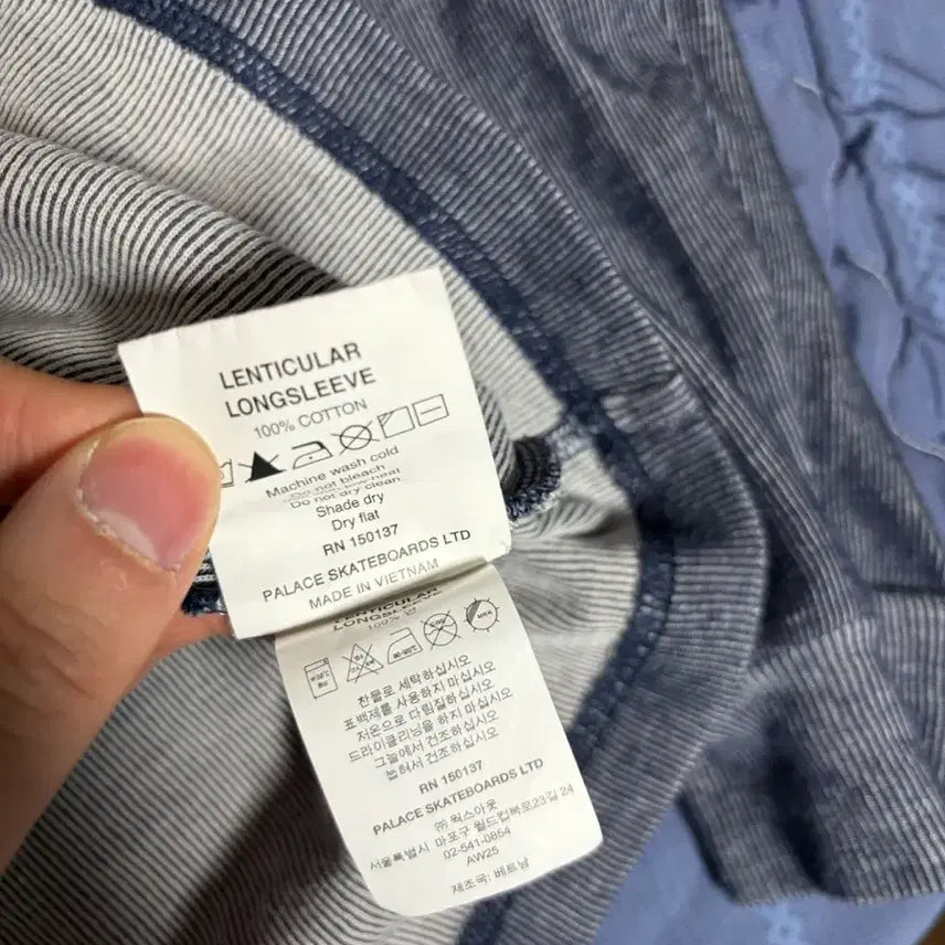 [BUNJANG] Palace Lenticular Long Sleeve Navy Gray / [L] 팔라스 렌티큘러 롱슬리브 네이비 그레이