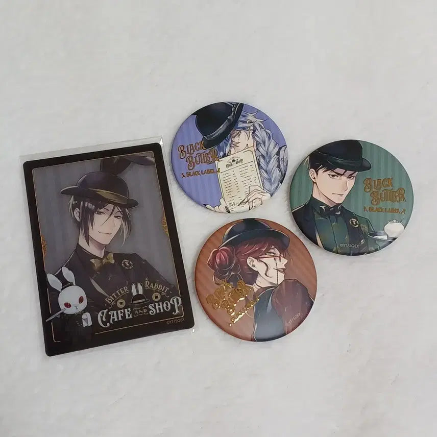 [BUNJANG] Black Butler Bitter Rabbit Badge/Clear Card Bundle Set / 흑집사 비터래빗 뱃지/클리어카드 일괄(세바스찬/언더테이커/그렐/디데리히