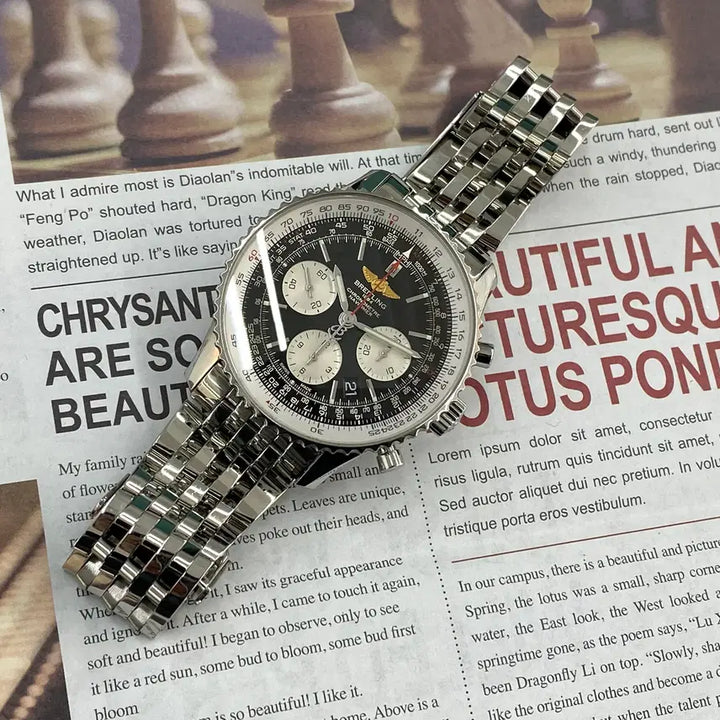 [BUNJANG] Breitling Navitimer 43 B01 Golden Eagle Black Dial Stainless Steel Watch / 브라이틀링 네비타이머43 B01 황금독수리 검판 브슬 [중고명품 리셀온]