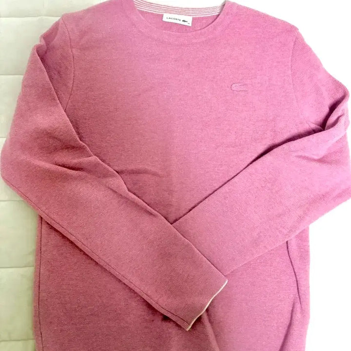 [BUNJANG] Lacoste Pink Knit Long Sleeve Shirt / 라코스테 핑크 니트 긴팔티
