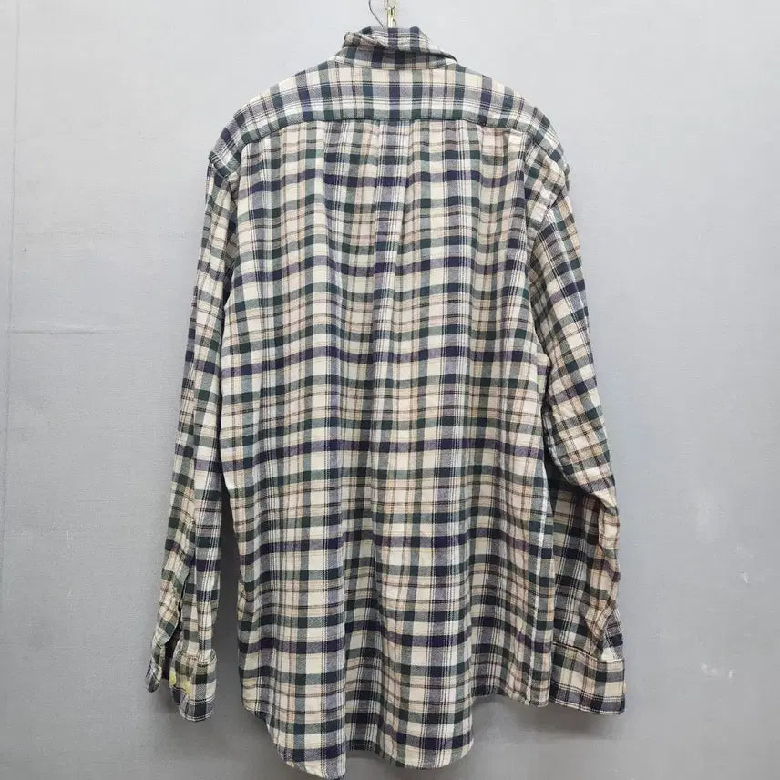 [BUNJANG] OLZEN Logo One Pocket Check Pattern Shirt / 올젠 로고 원포켓 체크패턴 셔츠 100(XL)