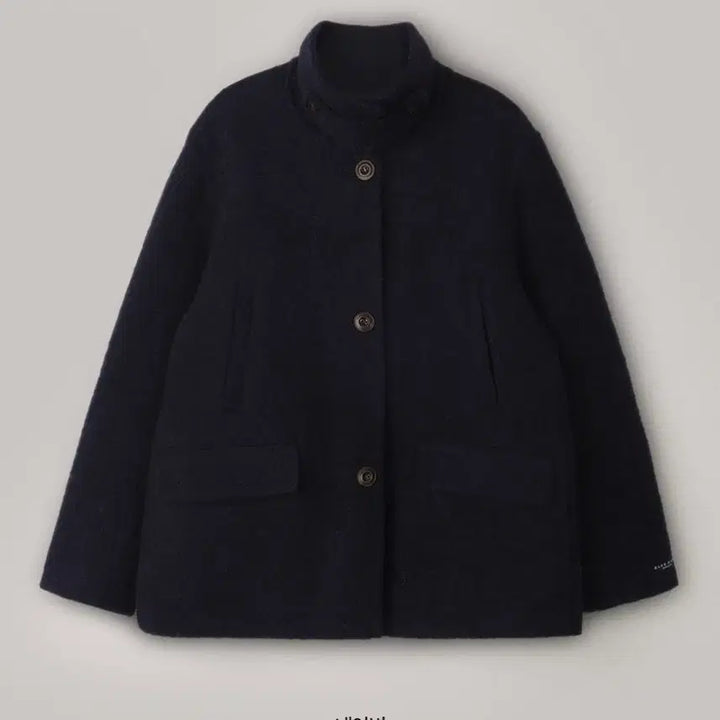 [BUNJANG] Slow and Made Boucle Half Coat - Navy / 슬로우앤드 made. 퍼스트 사이드포켓 부클 하프코트 네이비