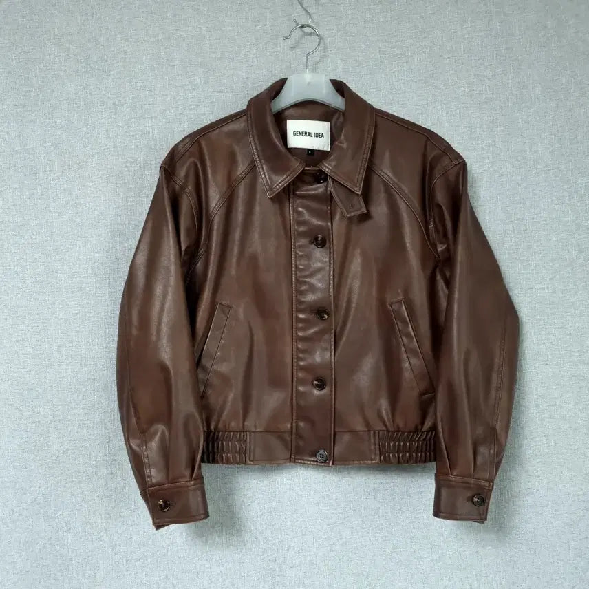 [BUNJANG] General Idea Faux Leather Blouson Jacket / 25년 제너럴아이디어 페이크 레더 블루종점퍼