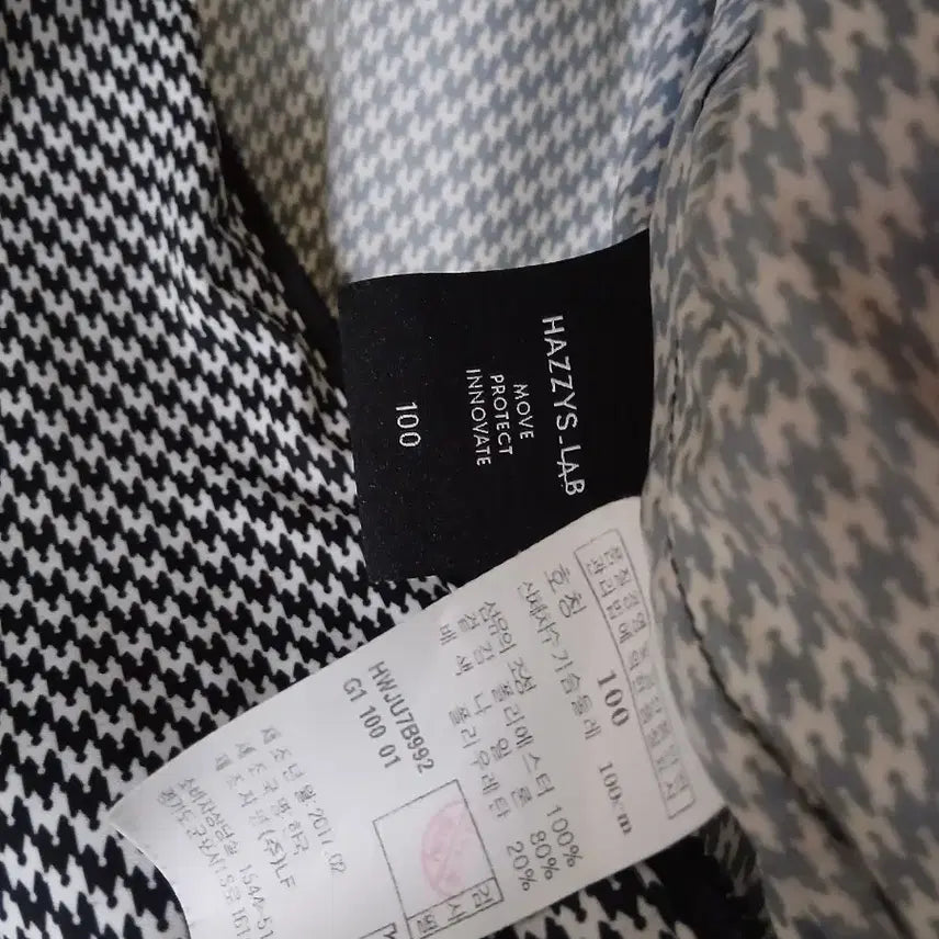 [BUNJANG] Hazzys Bomber Jacket - Houndstooth Pattern / 헤지스 봄버 자켓100