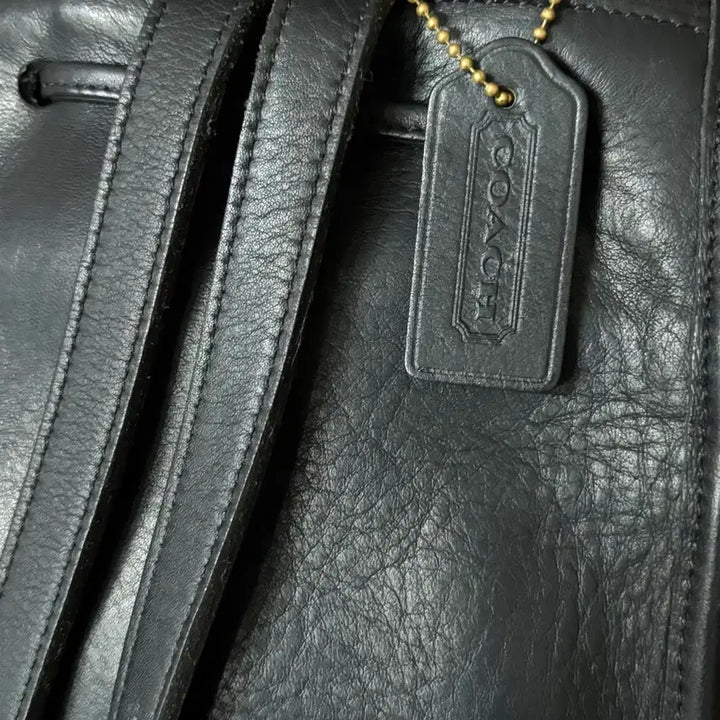[BUNJANG] COACH Old Coach Leather Backpack / COACH 올드코치 통가죽 레더 블랙 백팩