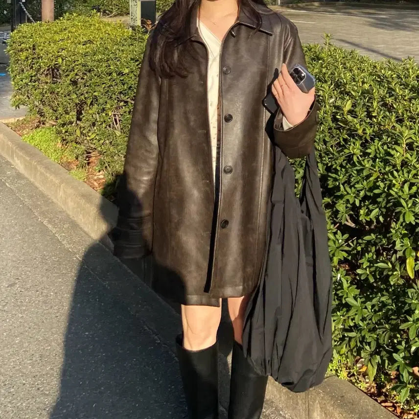 [BUNJANG] EQL Vegan Leather Jacket / EQL 비건레더자켓