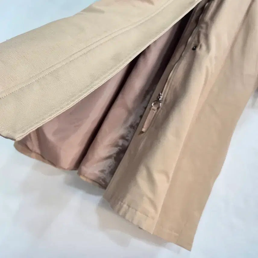 [BUNJANG] ATMARK Beige Hooded Long Coat / ATMARK 베이지 후드 롱 코트 95