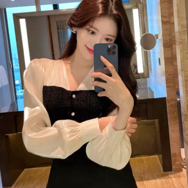 [BUNJANG] Attrangs Tweed Sheen Blouse / 아뜨랑스 트위드 광택 블라우스