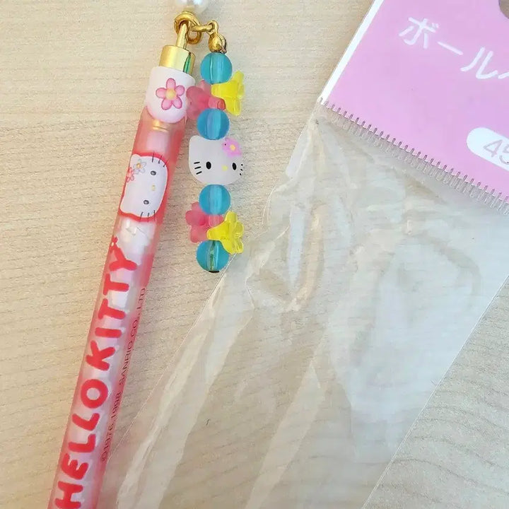 [BUNJANG] Cherry Kitty Bead Ballpoint Pen / 체리키티 볼펜, 비즈 키티 볼펜