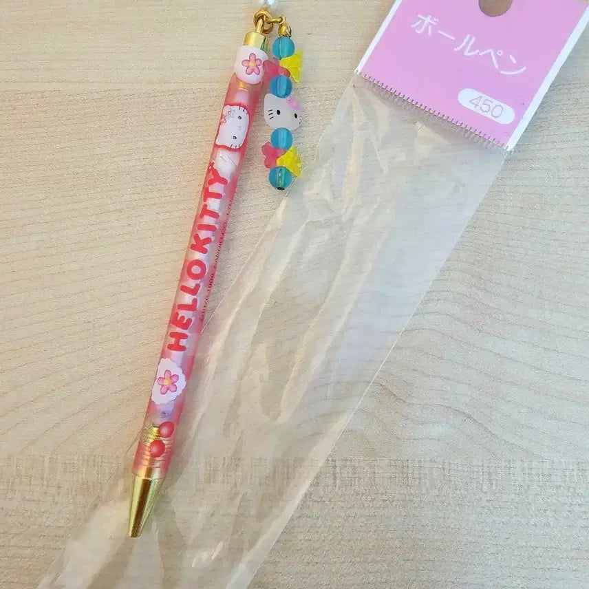 [BUNJANG] Cherry Kitty Bead Ballpoint Pen / 체리키티 볼펜, 비즈 키티 볼펜