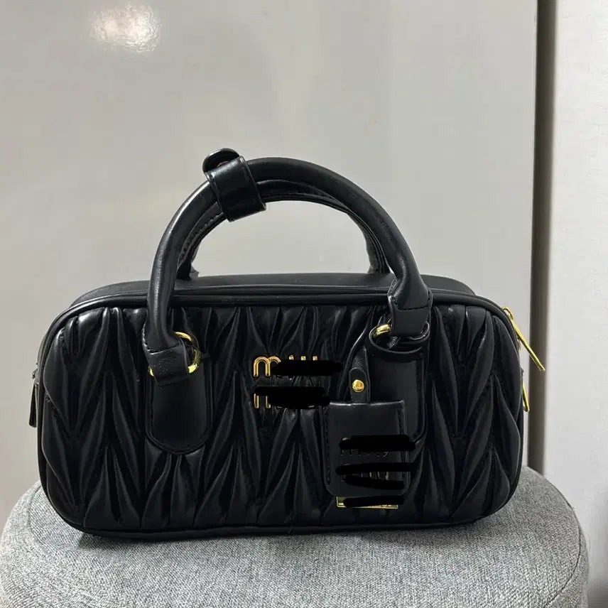 [BUNJANG] MUMU Quilted Tote Bag / 뮤뮤 보세 블랙 퀄팅 토트백