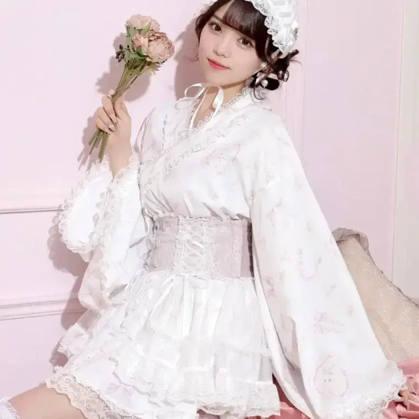 [BUNJANG] Noemi Yukata Pink Set / 오늘만) 노에미 유카타 핑크 양산형 지뢰계 양지뢰 셋업 리즈리사