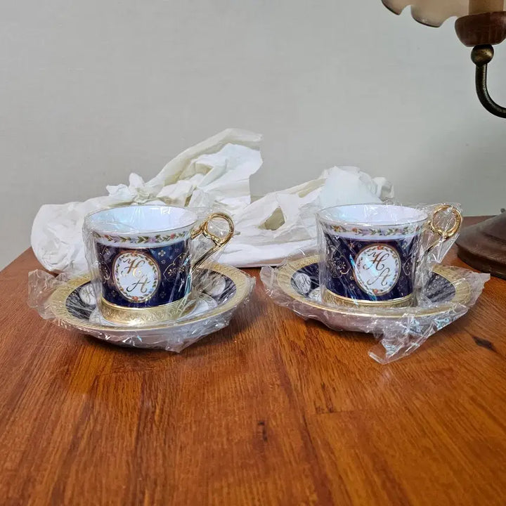 [BUNJANG] Yoep Development Emperor Coffee Cup Set / 80년대 올드 빈티지 요업개발 황제 커피잔 2인조 미사용품.