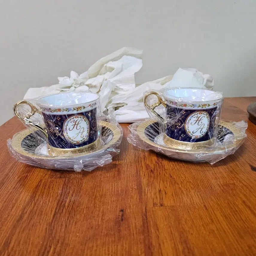 [BUNJANG] Yoep Development Emperor Coffee Cup Set / 80년대 올드 빈티지 요업개발 황제 커피잔 2인조 미사용품.