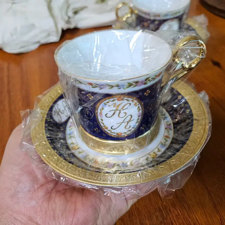 [BUNJANG] Yoep Development Emperor Coffee Cup Set / 80년대 올드 빈티지 요업개발 황제 커피잔 2인조 미사용품.