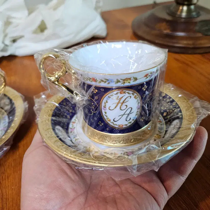 [BUNJANG] Yoep Development Emperor Coffee Cup Set / 80년대 올드 빈티지 요업개발 황제 커피잔 2인조 미사용품.