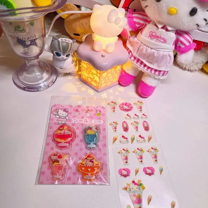 [BUNJANG] Sanrio Hello Kitty Parfait Waitress Stickers (2 Types, 2002) / [고전 ] 키티 파르페 스티커 2종