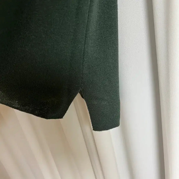 [BUNJANG] Recove Green Collar Knit Top / 레코브 그린 카라넥 반팔니트