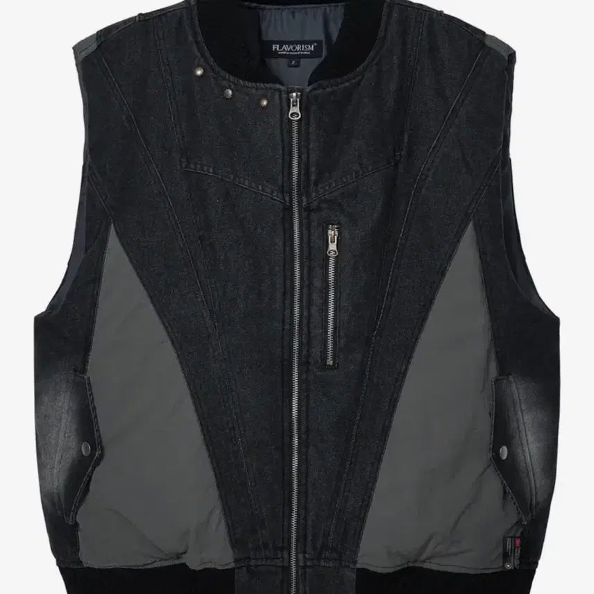 [BUNJANG] Flavorism Hybrid Denim Padded Vest / 플레이버리즘 하이브리드 데님 패딩 베스트