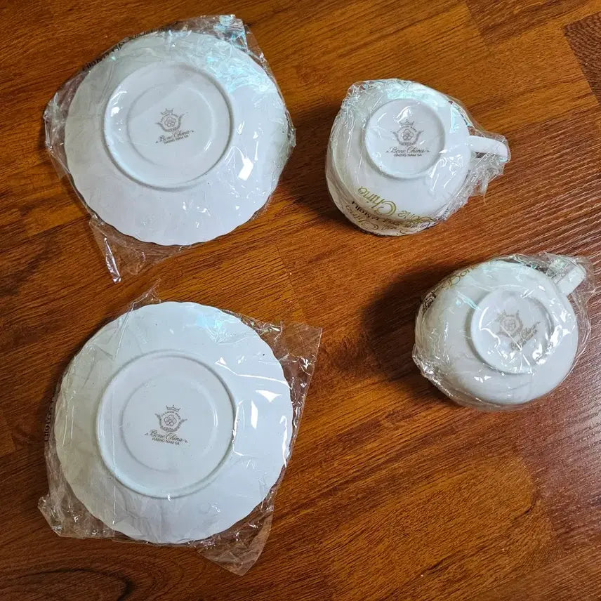 [BUNJANG] Haengnamsa 80s Vintage Bone China Coffee Cup Set / 80년대 올드 행남사 앙증앙증 귀염귀염 산뜻 노랑 분홍 봄꽃 커피잔.