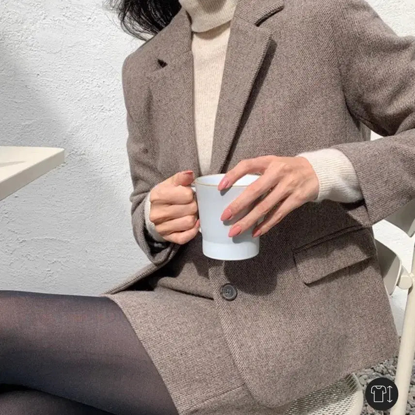 [BUNJANG] Lazy Corner Rowen Basic Jacket (Wool 80%) / 레이지코너) 로웬 베이직 자켓 [wool 80] #브라운