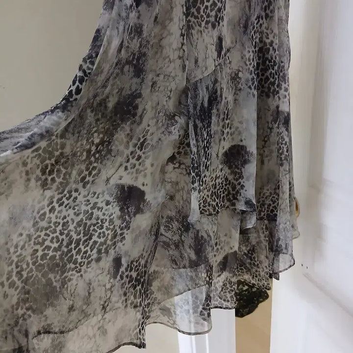 [BUNJANG] Joinus Chiffon Pleated Pattern Midi Dress / 조이너스 쉬폰 플리츠 패턴 원피스66