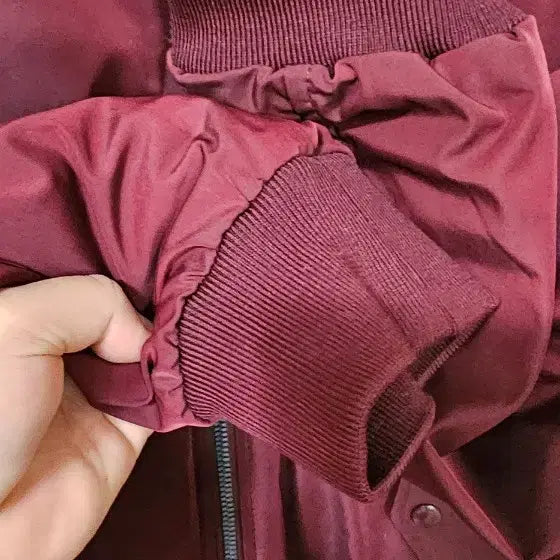 [BUNJANG] Burgundy Men's Bomber Jacket / 버건디 남성 봄버 자켓