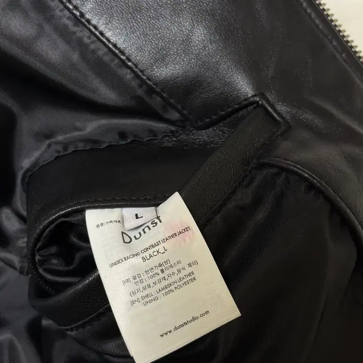 [BUNJANG] Dunst Racing Contrast Leather Jacket - Black (Size L) / [L] 던스트 레이싱 콘트라스트 레더 자켓 블랙