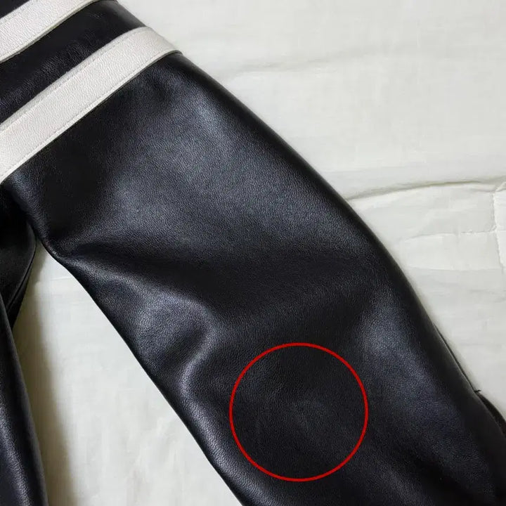 [BUNJANG] Dunst Racing Contrast Leather Jacket - Black (Size L) / [L] 던스트 레이싱 콘트라스트 레더 자켓 블랙