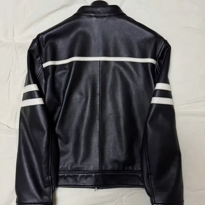 [BUNJANG] Dunst Racing Contrast Leather Jacket - Black (Size L) / [L] 던스트 레이싱 콘트라스트 레더 자켓 블랙