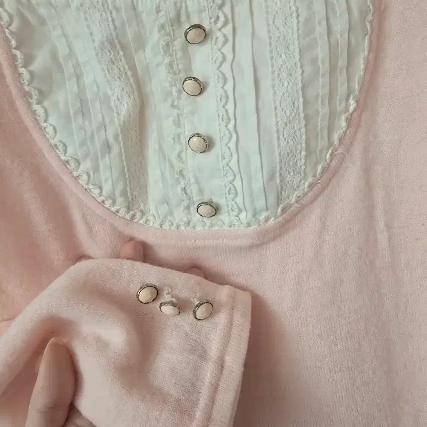 [BUNJANG] Liz Lisa Pink Rogyal Knit Top / [당분간 이가격] Lizlisa 리즈리사 핑크 로걀 니트