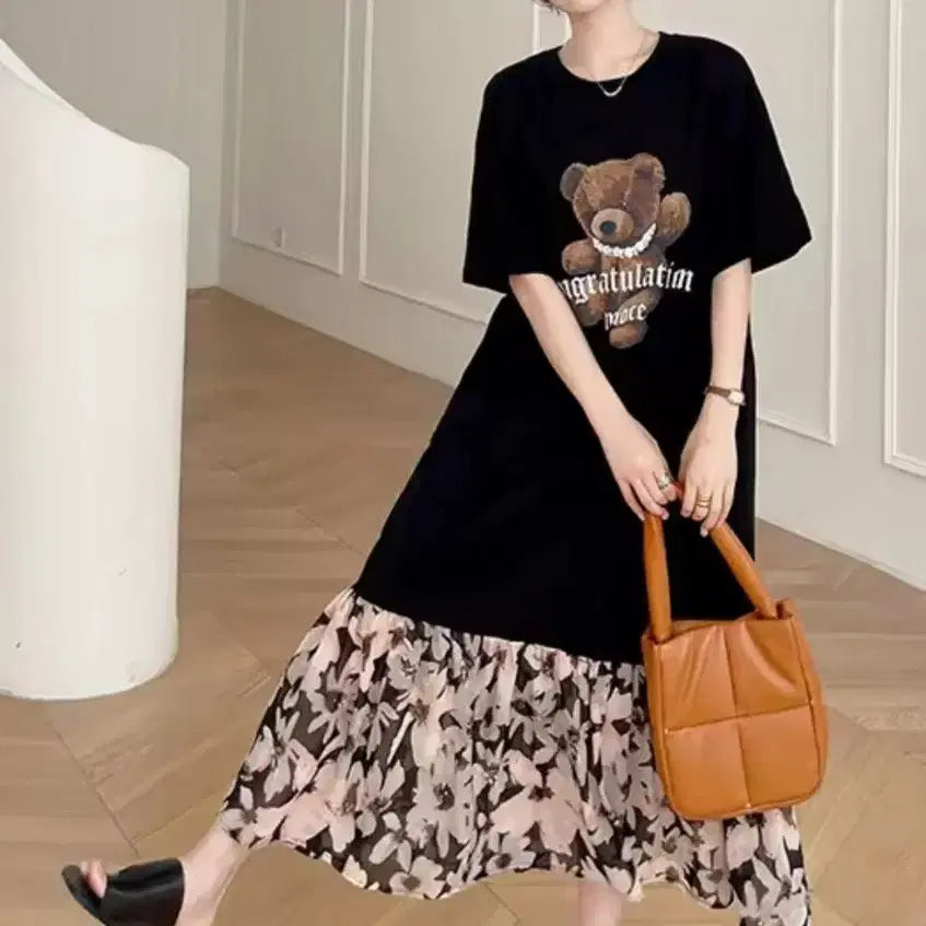 [BUNJANG] Summer Floral Hem Long Dress / 여름 플라워 밑단 롱원피스 새상품