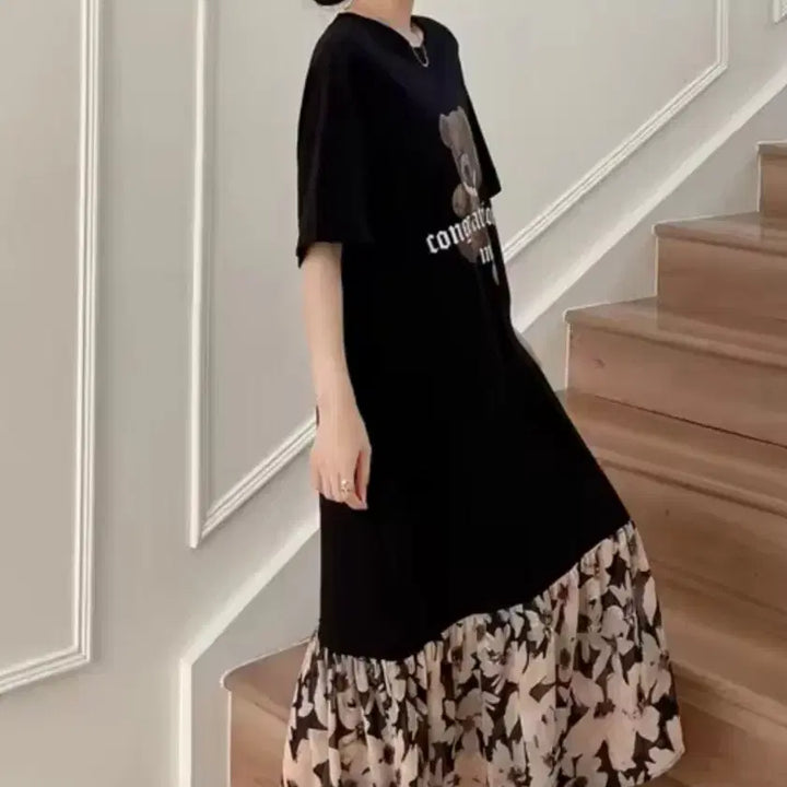 [BUNJANG] Summer Floral Hem Long Dress / 여름 플라워 밑단 롱원피스 새상품