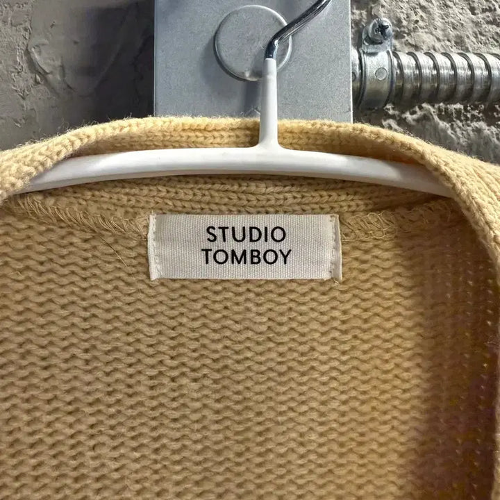 [BUNJANG] Studio Tomboy Argyle Wool Knit Cardigan Yellow / F 스튜디오톰보이 아가일 울 니트 가디건 옐로우