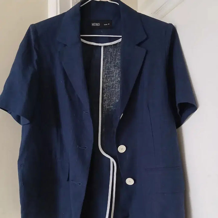 [SOLD OUT] MIXXO 믹쏘 린넨 네이비 반팔 자켓 M