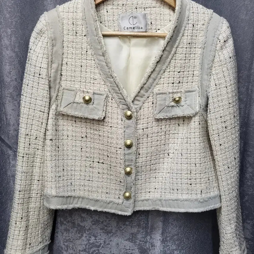 [BUNJANG] Camellia Tweed Jacket - Ivory / Camellia 트위드 자켓 아이보리