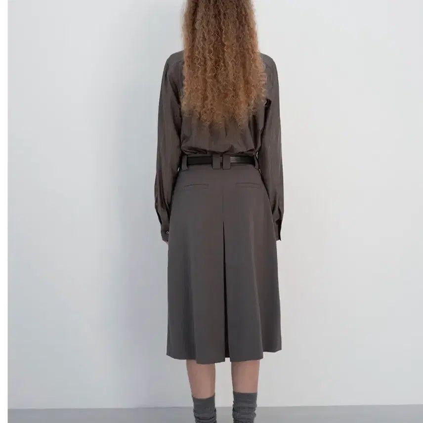 [BUNJANG] LFM Wool Pleated Flare Skirt Gray / LFM wool pleated flare skirt gray s