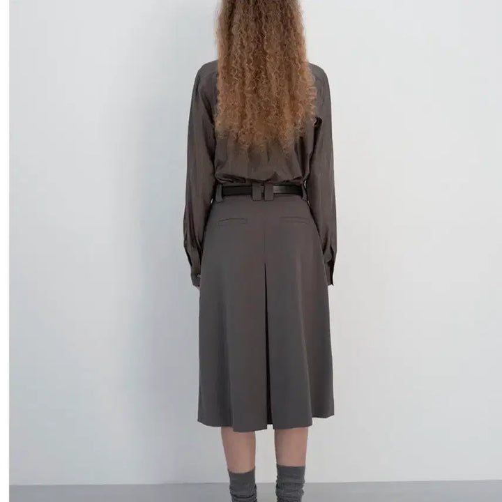 [BUNJANG] LFM Wool Pleated Flare Skirt Gray / LFM wool pleated flare skirt gray s