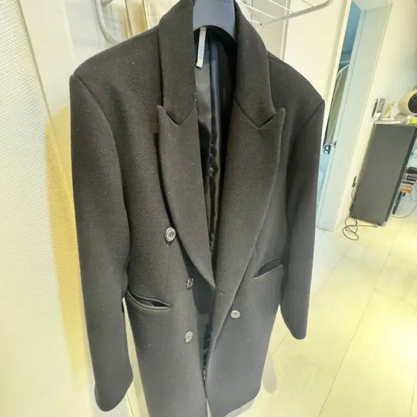 [BUNJANG] Noir Cashmere Double Breasted Coat (Black) / 노이어 캐시미어 더블 브레스티드 코트 (블랙) 50