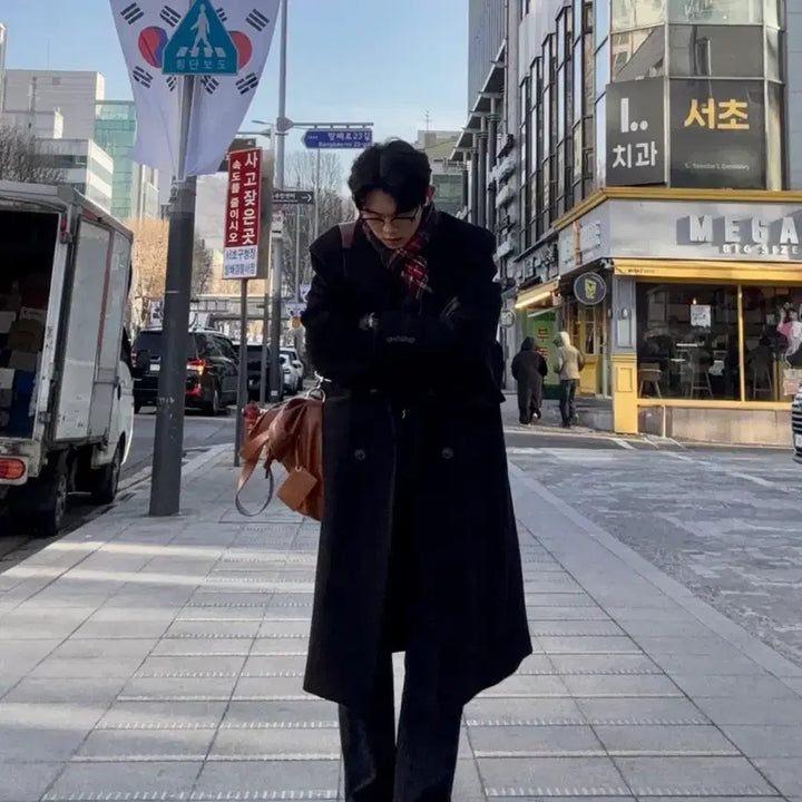 [BUNJANG] Noir Cashmere Double Breasted Coat (Black) / 노이어 캐시미어 더블 브레스티드 코트 (블랙) 50