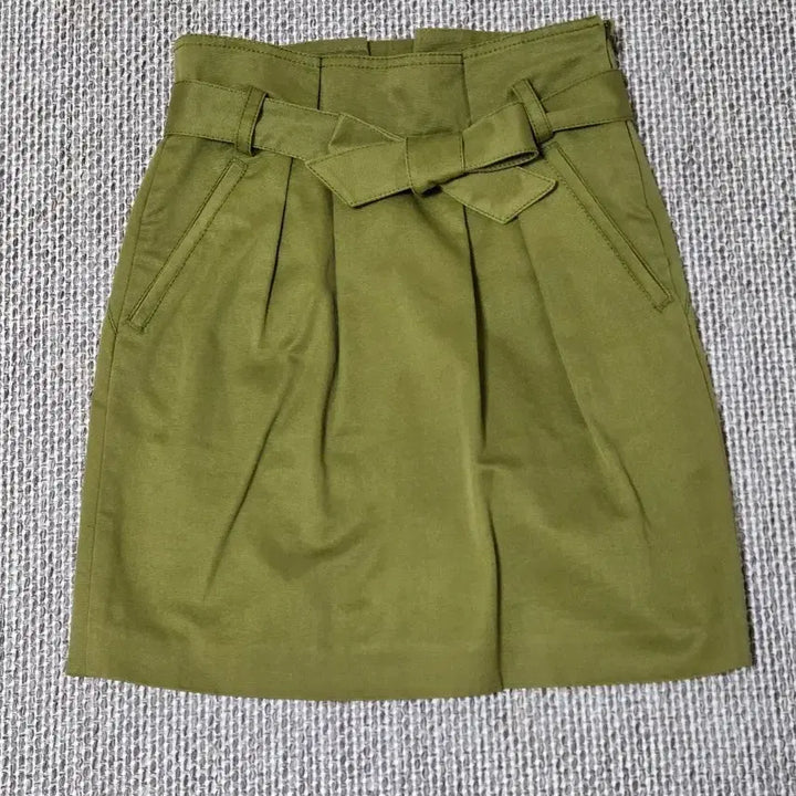 [BUNJANG] Vanessa Bruno Olive Ribbon Belt Skirt Size 34 / 바네사부르노 34 올리브색 리본벨트스커트