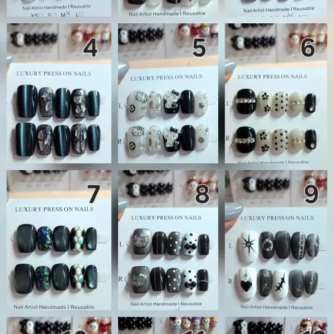 [BUNJANG] Handmade Dark Design Nail Tips / 6번 고퀄리티 수제 다크 디자인 네일팁