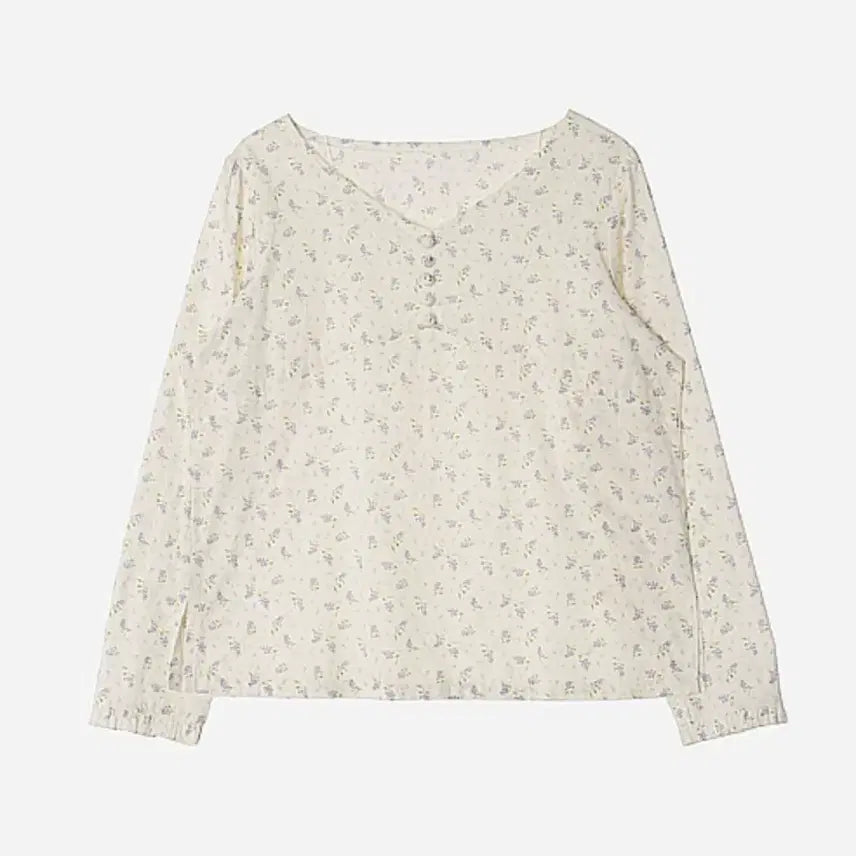 [SOLD OUT] JPN 브이넥 플라워 코튼 블라우스 M