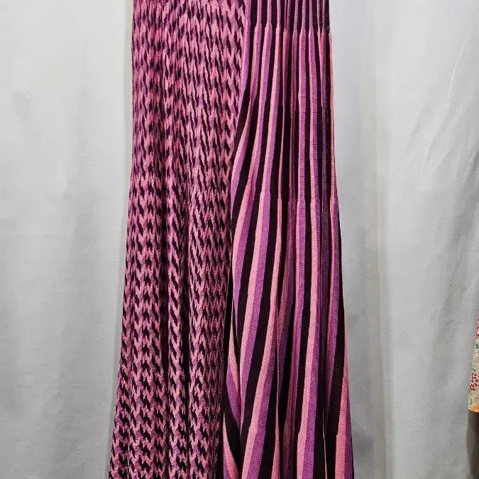 [BUNJANG] Zara Pink Stripe Long Knit Skirt L / 자라 니트 핑크 스트라이프 롱니트스커트L  srx