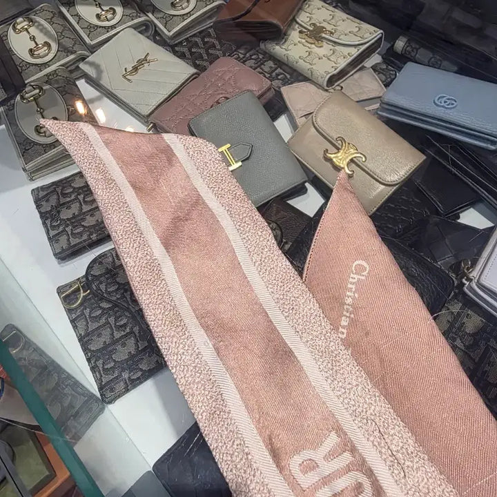 [BUNJANG] Dior Oblique Macha Scarf Pink / 디올 오블리크 마차 스카프 여성 핑크