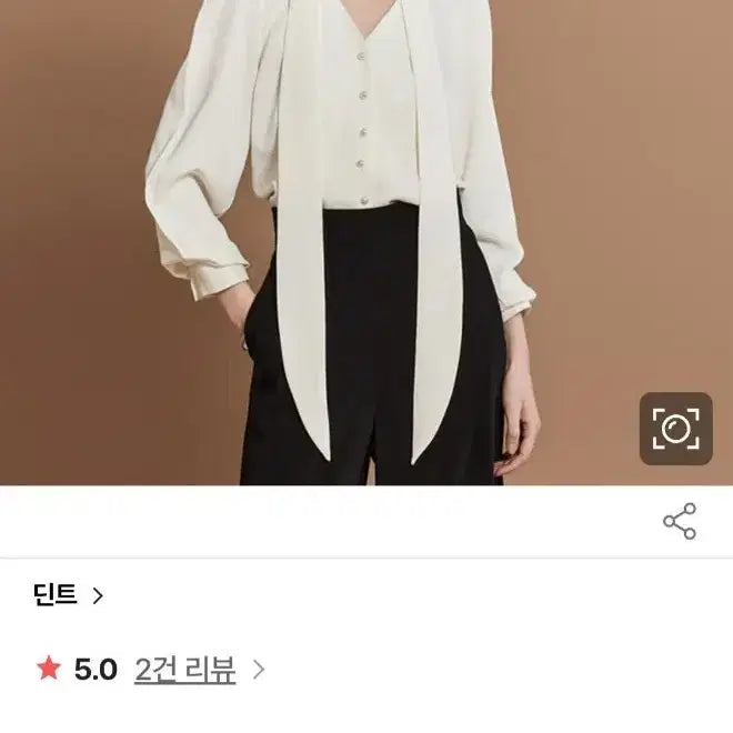 [BUNJANG] DINT Pearl Tie Blouse / 하객룩 딘트 진주 타이 블라우스 원가 6.3