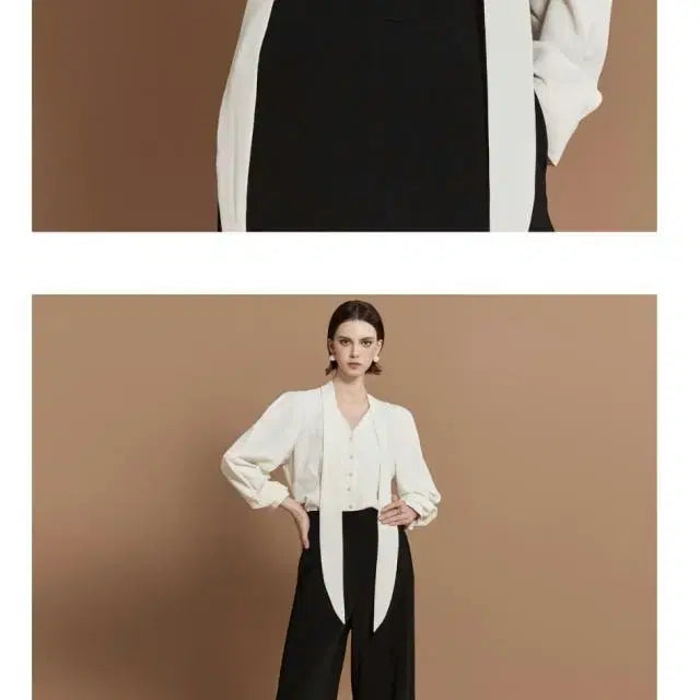 [BUNJANG] DINT Pearl Tie Blouse / 하객룩 딘트 진주 타이 블라우스 원가 6.3