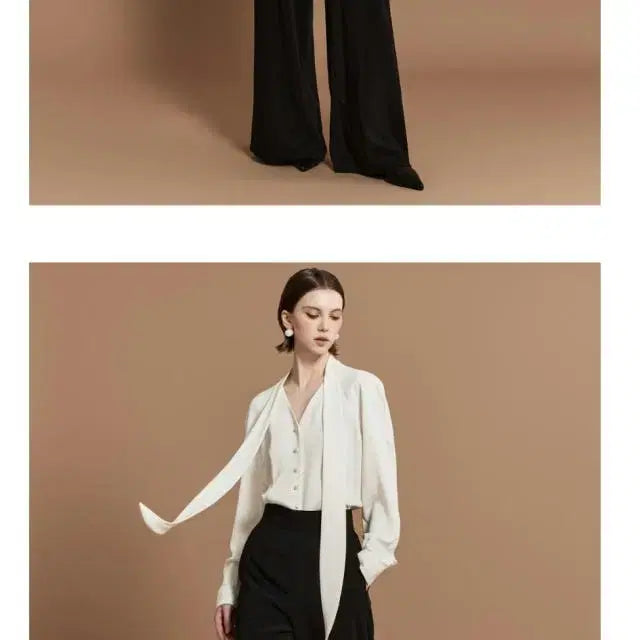 [BUNJANG] DINT Pearl Tie Blouse / 하객룩 딘트 진주 타이 블라우스 원가 6.3