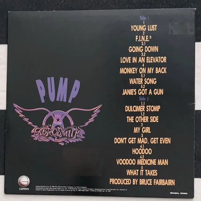[BUNJANG] Aerosmith Pump LP Record (1989 First Press) / Aerosmith lp